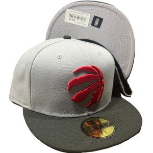 New Era Toronto Raptors 2 Tone 59FIFTY Fitted Hat Cap Gray / Black
